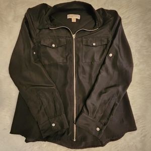 Michael Kohrs black zipper blouse